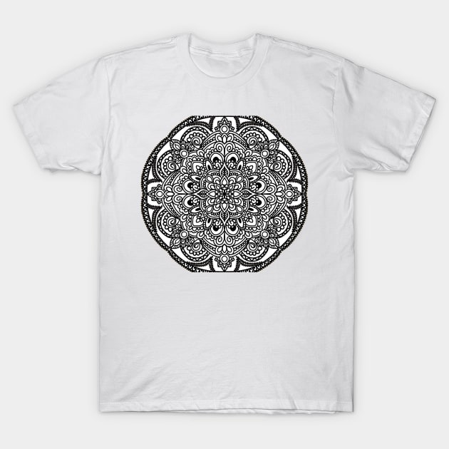 B&W Mandala T-Shirt by Artbynikitachawda